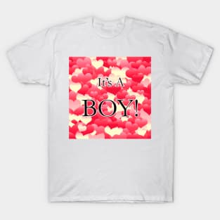 It's A Boy! Red Hearts T-Shirt